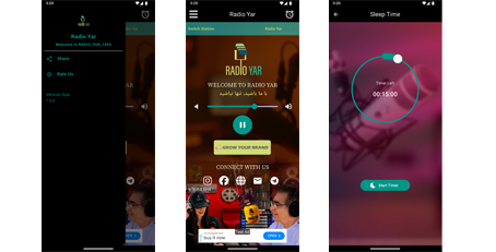 Radio Yar App Interfaces